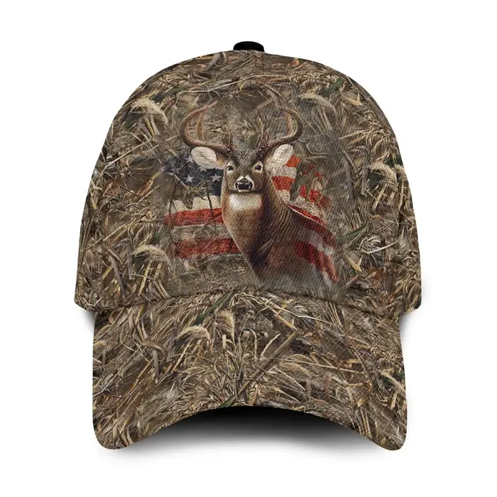 Casquette de Baseball Camouflage cerf en cours d'exécution, chapeau imprimé drapeau américain pour h