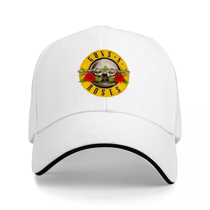 Casquette de baseball avec logo GUNS N ROSES, design classique noir avec emblème de groupe emblémati