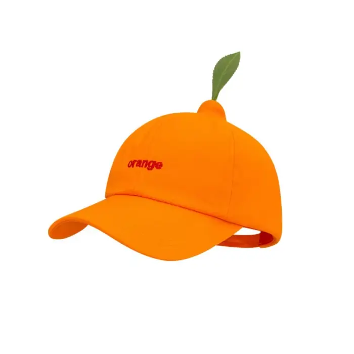 Casquette de Baseball Orange en coton, accessoires pour vêtements, protection solaire, chapeau avec 