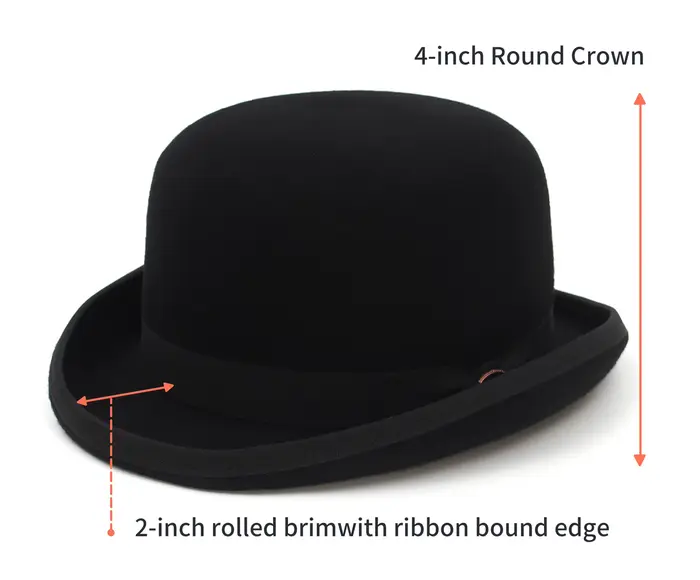 Chapeau haut-de-forme pour hommes, chapeau melon en laine, Derby, automne hiver, Vintage, Style brit