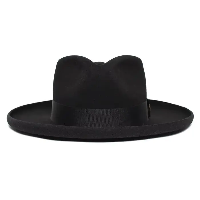 Chapeaux 100% laine en feutre doux pour femmes et hommes, large bord plié, ruban de couleur unie déc