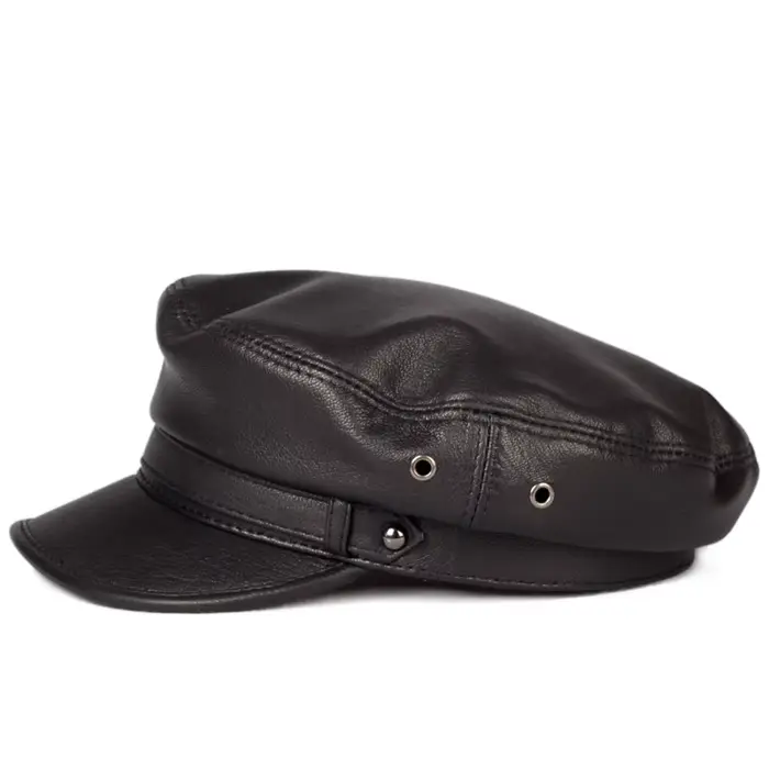 Chapeau en cuir de mouton homme et femme chapeau plat casquette de baseball élégant pour homme et femme occassions décontractées printemps automne