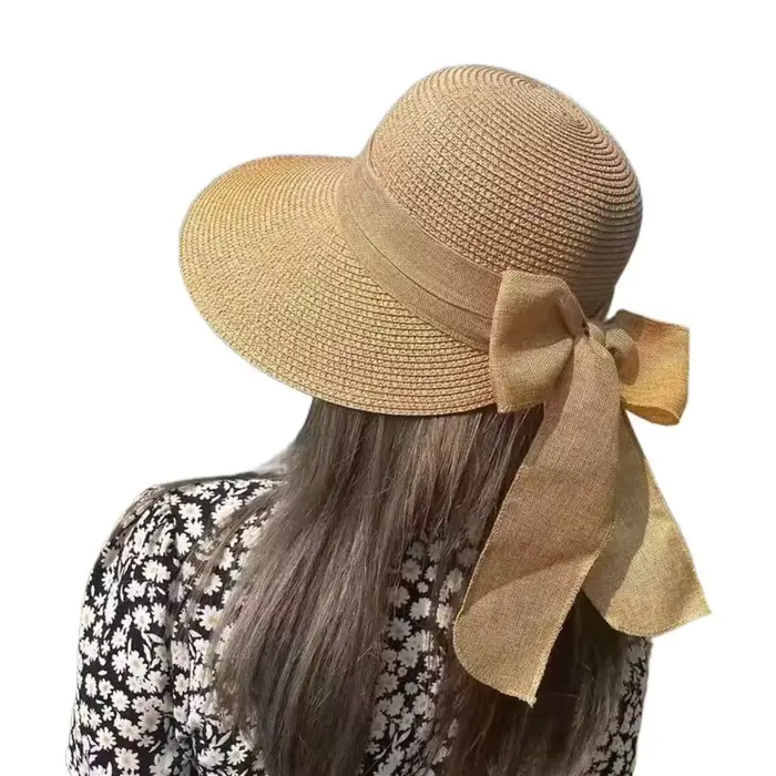 Chapeau de soleil en paille pour femmes, protection UV, bord large, style sport, occasions estivales et printanières