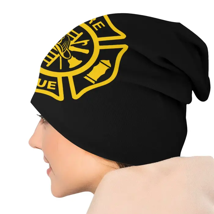 Bonnet unisexe personnalisé hiver chaud tricot chapeau femmes hommes pompier sauvetage de feu rue bonnets casquettes