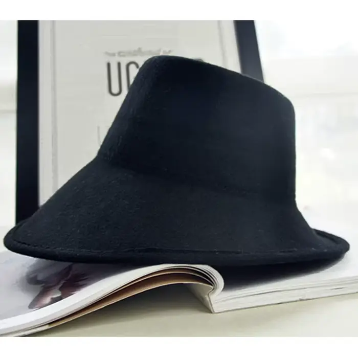 Chapeau en feutre pour femmes élégantes, chapeaux d'hiver pour dames, Fedora à large bord, inclinais