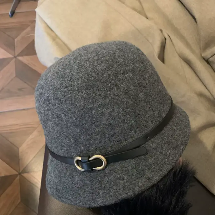 Chapeau de pêcheur en laine élégant, automne hiver, chapeau de bassin de tempérament rétro britanniq