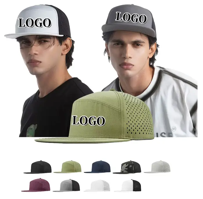 Été maille respirant bord plat Hip Hop chapeau hommes publicité Logo personnalisé