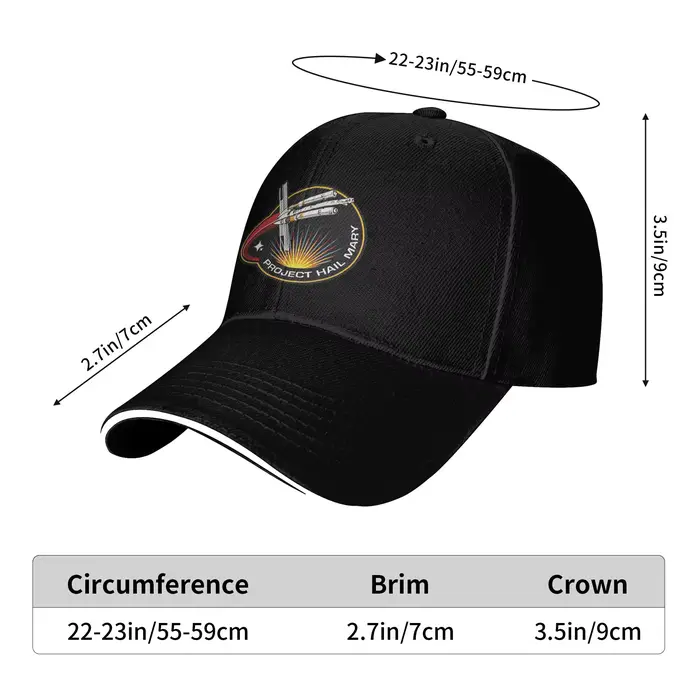 Casquette de baseball Project Hail Mary 2026 style décontracté et hippie protection solaire polyester réglable pour homme femme occasions spéciales été randonnée course à pied