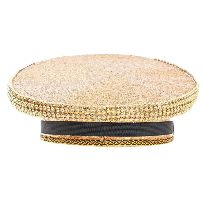 Chapeau de Luxe à Paillettes Dorées pour Homme et Femme