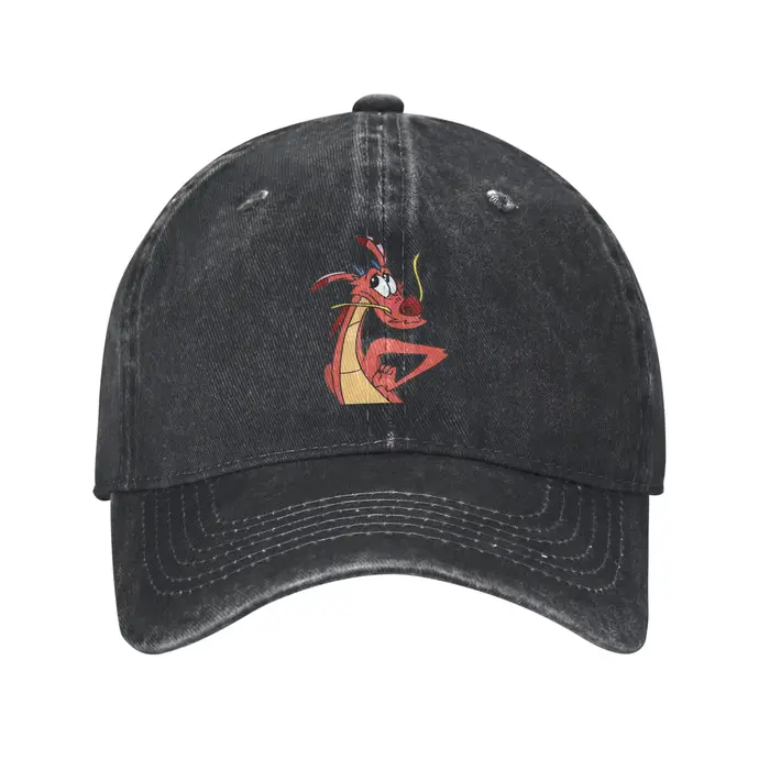 Casquette en jean délavé Mushu From Mulan, casquette de baseball décontractée, chapeau réglable, cas
