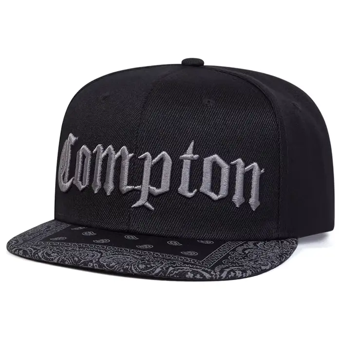 2025 Mode personnalisée nouveau chapeau de baseball Compton fleur de cajou à bords plats chapeau rue