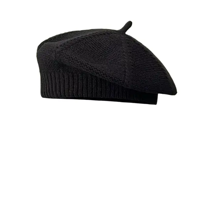 Béret en laine tricoté à motif torsadé Simple pour femmes, chapeau de peintre à la mode, Style Ins, 