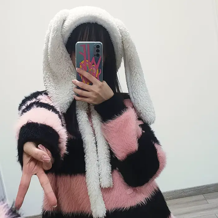 Bonnet oreilles de lapin japonais pour filles