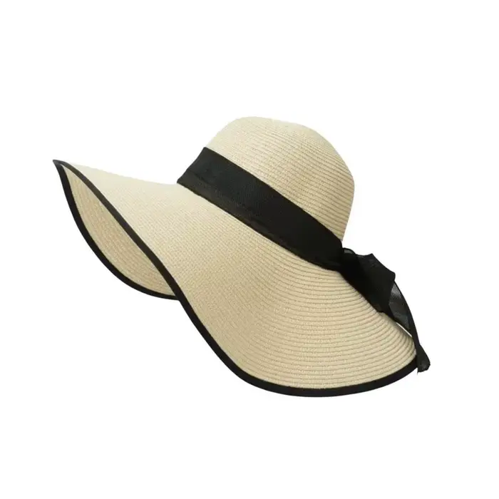 Chapeau de soleil respirant pour la plage avec ruban en dentelle