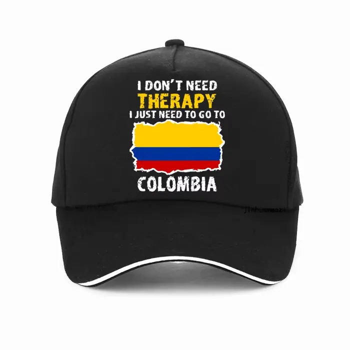 Casquette de baseball réglable en coton avec impression du drapeau de la Colombie
