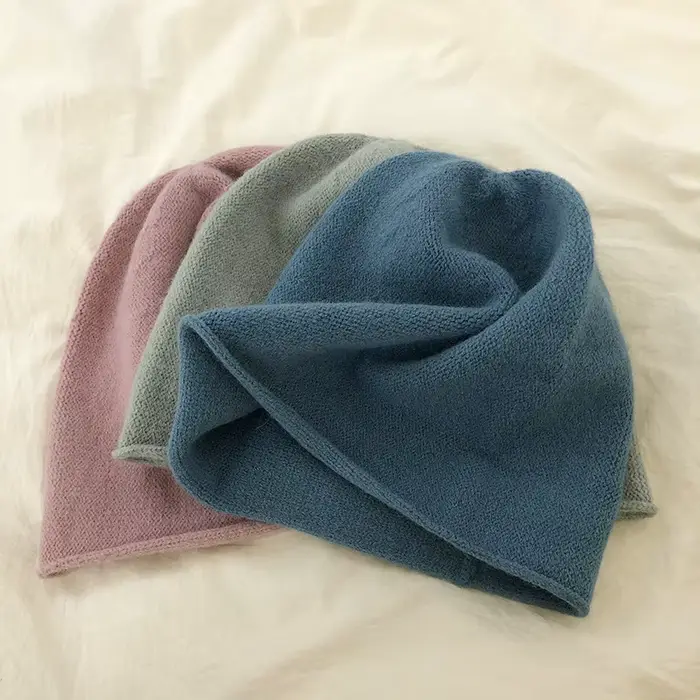 Bonnet femme avec laine tricot chapeau automne et hiver coréen rétro chaud s mode décontracté couleur unie