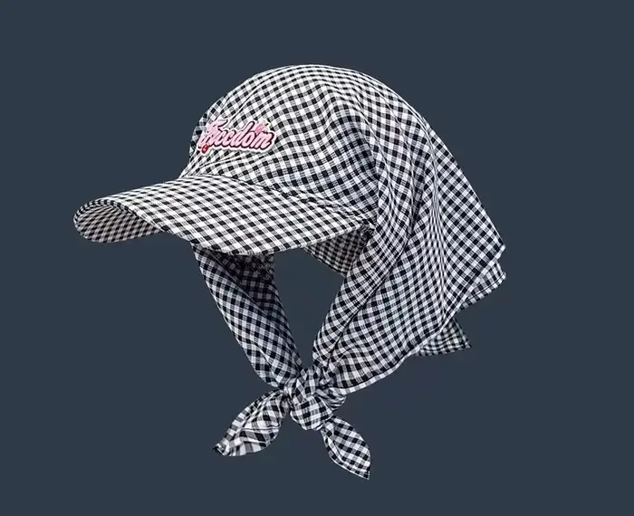 Chapeau foulard à carreaux de conception coréenne pour l'ombrage et la Protection solaire en plein a