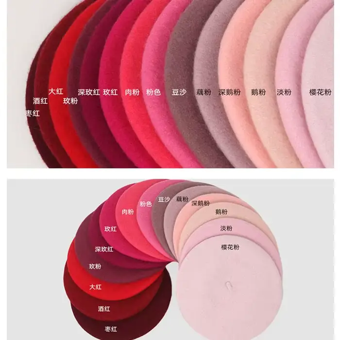 Béret en laine rose pour femme