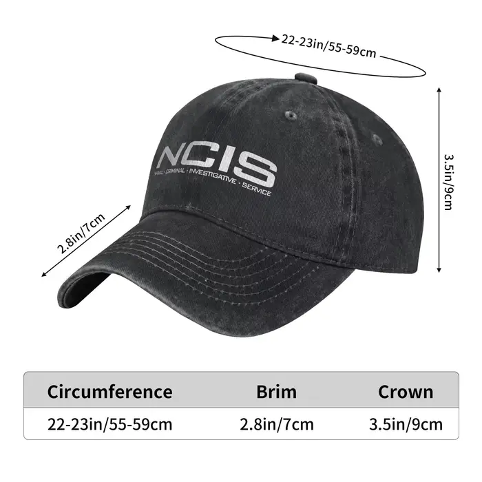 Casquette NCIS Service d'enquête criminelle navale rétro délavée unisexe sport pour homme femme protection solaire extérieur quatre saisons