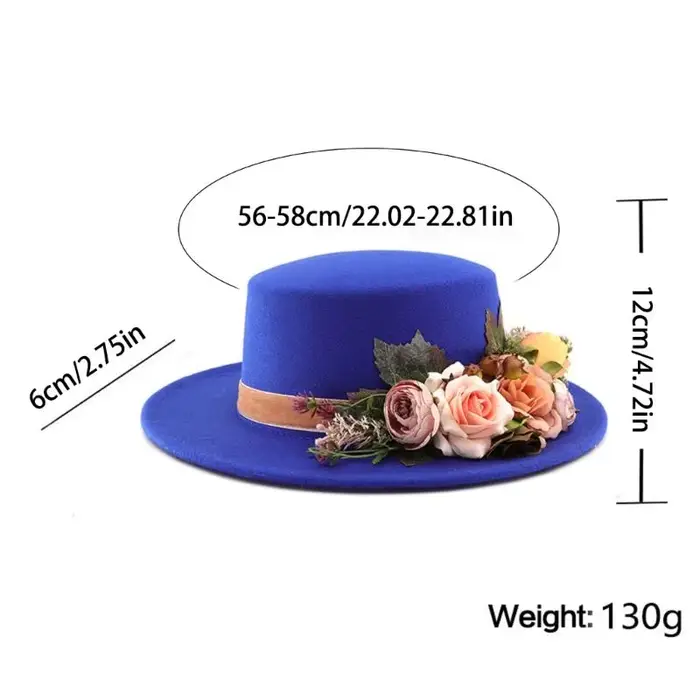 Chapeau à fleurs à larges bords pour femmes