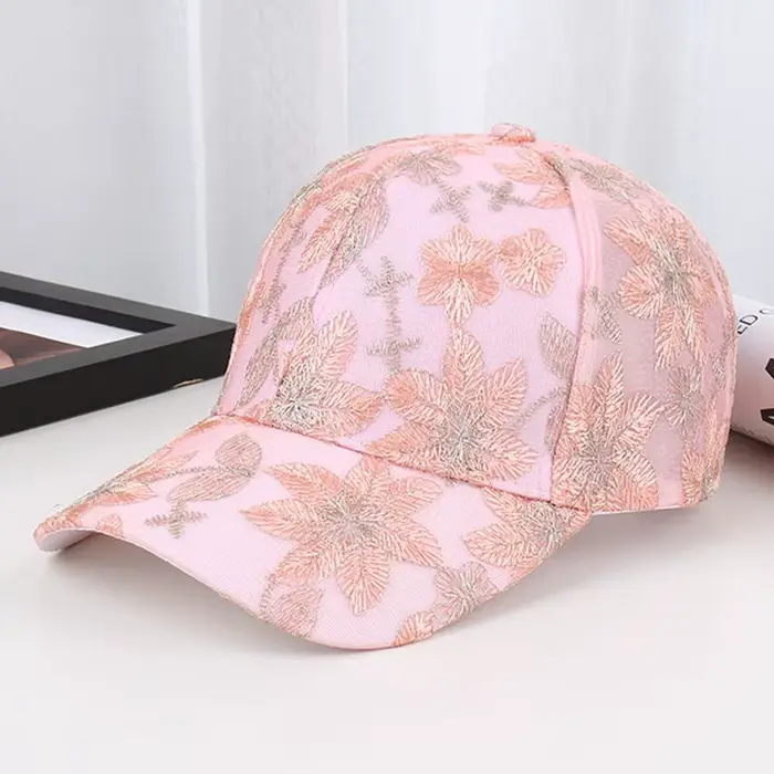 Casquette de sport en dentelle pour femme, chapeau de soleil d'été en maille, casquette de baseball 