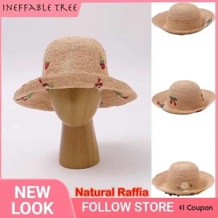 Chapeaux en paille de raphia pour femme