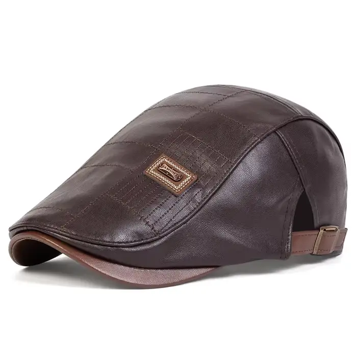 Casquettes rétro en cuir PU pour hommes, chapeaux de peintre britanniques, casquettes plates ajustab