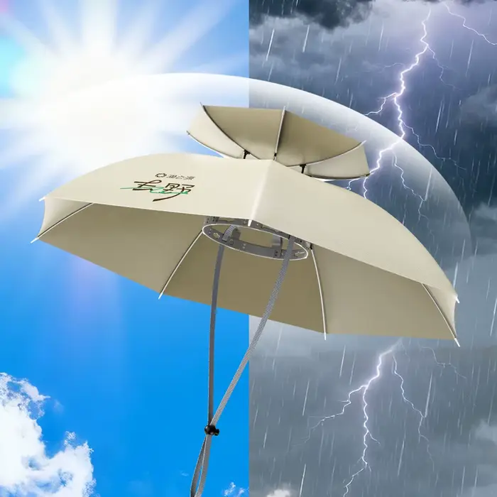 Chapeau parapluie respirant pour femmes, protection solaire mains libres, polyester solide, bleu ciel, gris foncé, lavande, vert armée