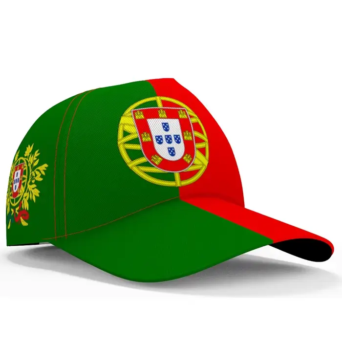 Casquettes de baseball du Portugal avec logo d'équipe sur mesure, chapeaux Pt, drapeaux de la nation portugaise, équipement de sauna, voyage de campagne, protection solaire, style sport, polyester, toile, nylon, taille unique, réglable, printemps été