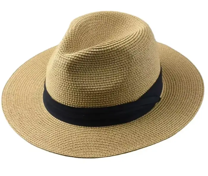 Chapeaux Panama Grande Taille XL61-64cm pour Hommes et Femmes, Chapeau de Plage en Paille à Large Bo