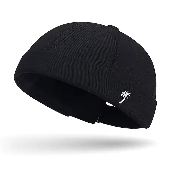 Casquette Docker Vintage sans bords, bonnet respirant en coton rétro réglable, casquette de marin li