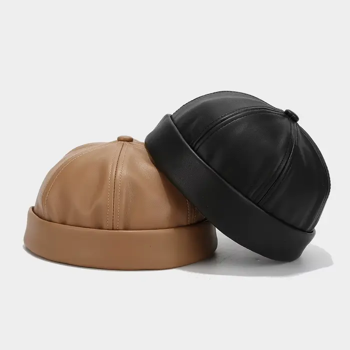 Chapeau de propriétaire en cuir PU de couleur unie pour hommes et femmes