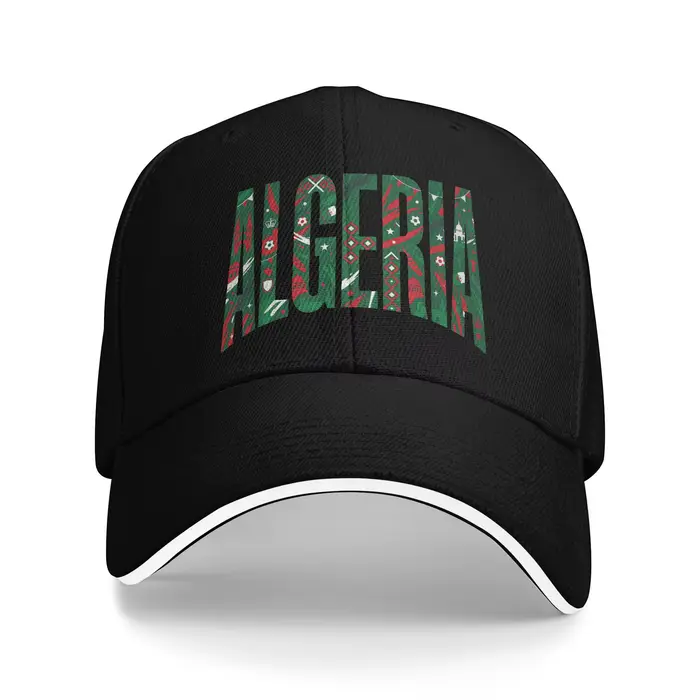 Casquette de baseball unisexe d'extérieur avec drapeau algérien, protection solaire, style décontrac