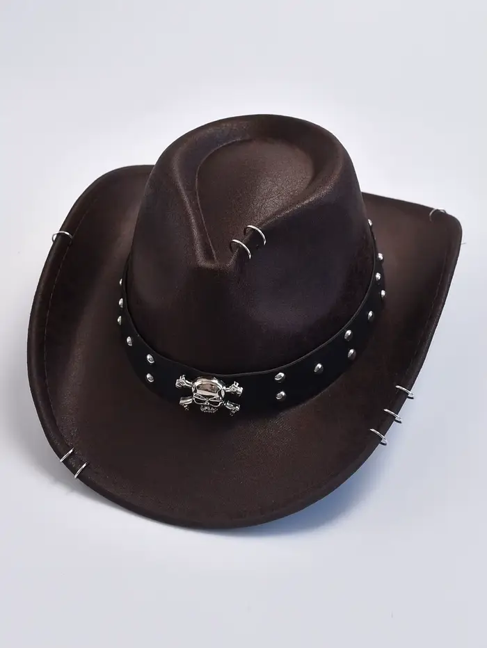 Chapeau de Cowboy occidental Vintage en Faux cuir pour hommes, chapeaux de Jazz pour hommes, chapeau