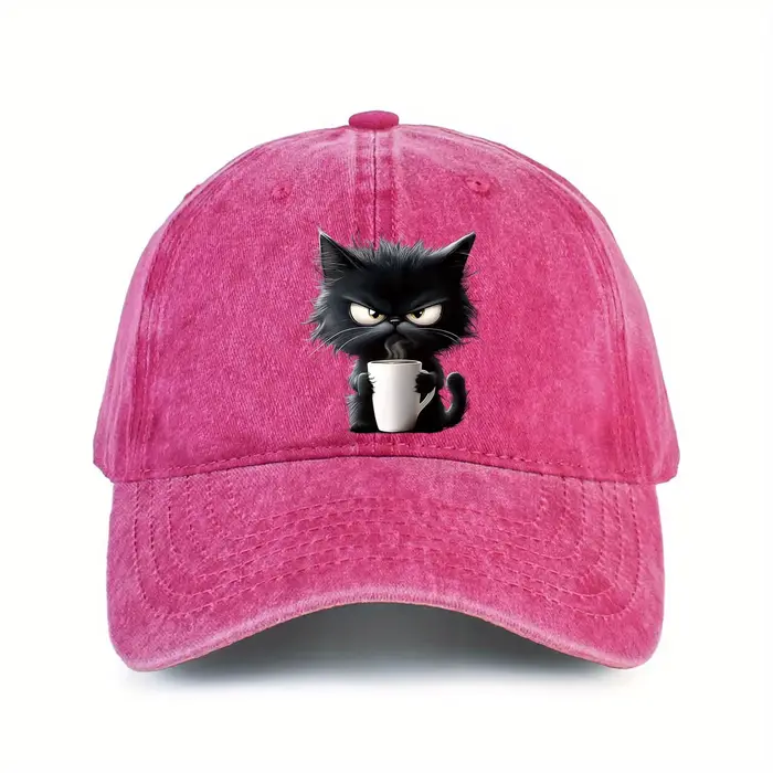 Chapeau de Baseball imprimé chat café
