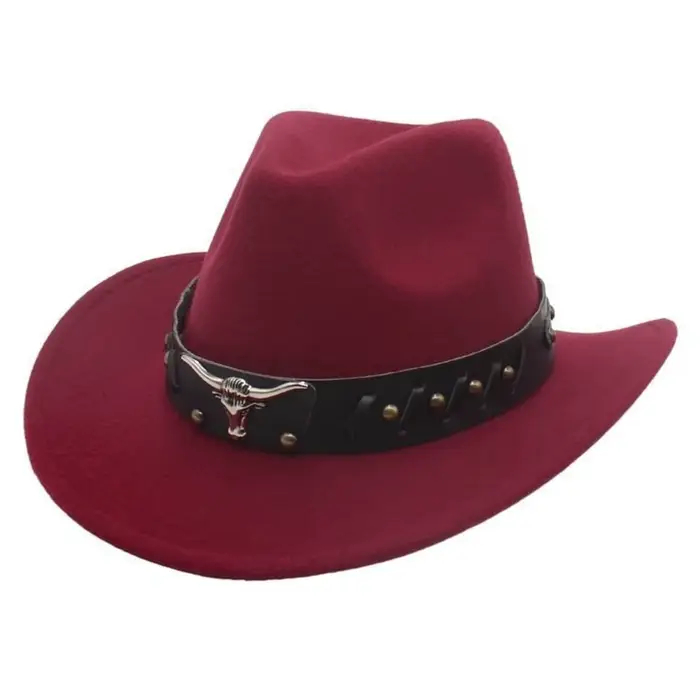 Chapeau de cowboy western tendance à clous, style ethnique, à large bord, chapeau de cowgirl, casque