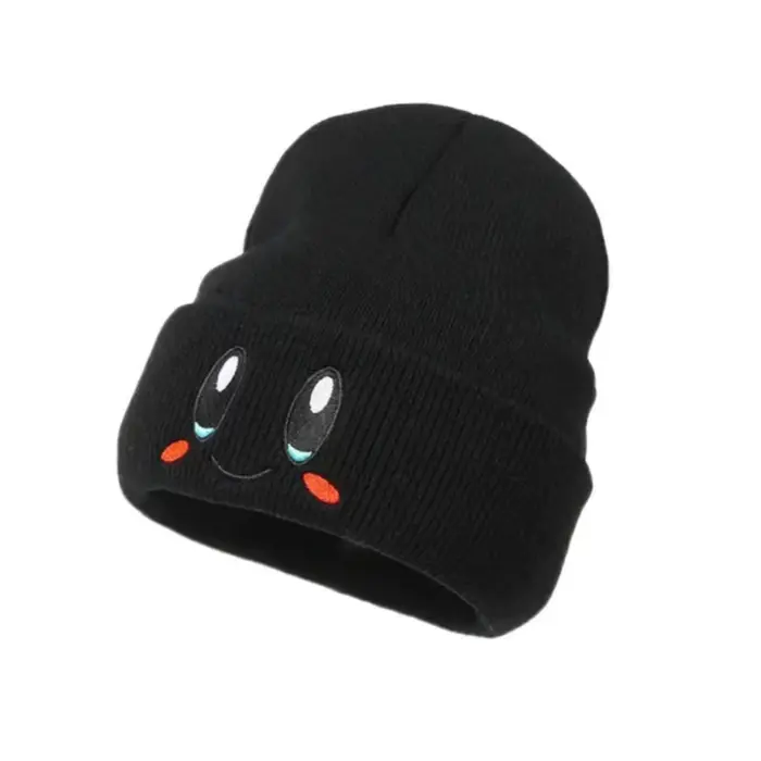 Bonnets élastiques brodés à gros yeux pour femmes