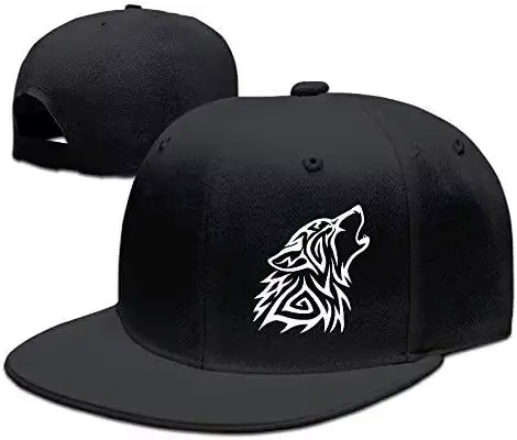 Casquettes Snap-Back pour adultes NGG-333, Tribal Wolf Howl Hip Hop réglable Casquette de baseball à