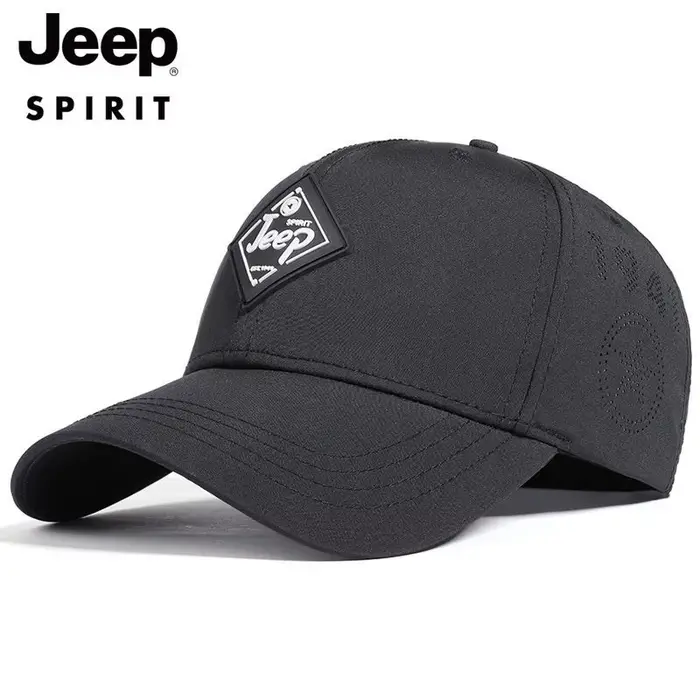 Casquette de baseball authentique JEEP unisexe à visière large avec dessus rigide réglable