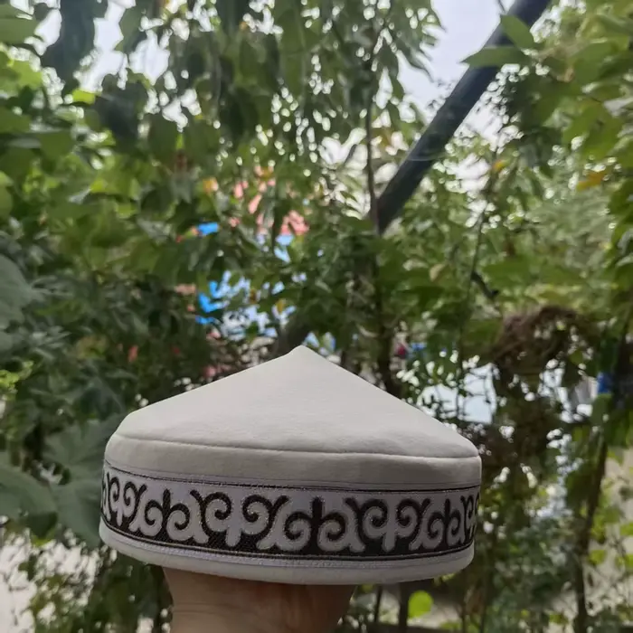 Kazakhstan chapeaux coton bon sentiment casquettes musulmanes pour hommes élégant bleu vert à la mai