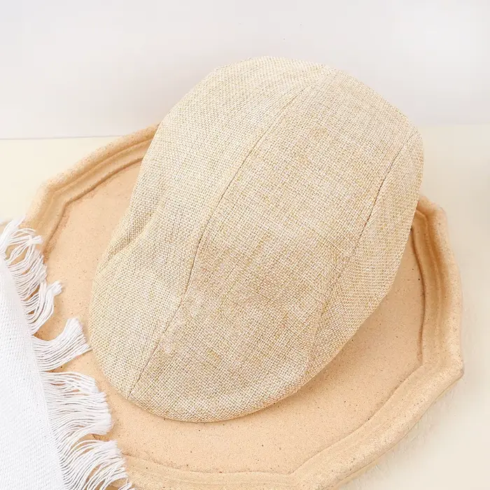 Chapeau décontracté pour hommes bérets coton chanvre casquettes pour printemps automne Cabbie casque