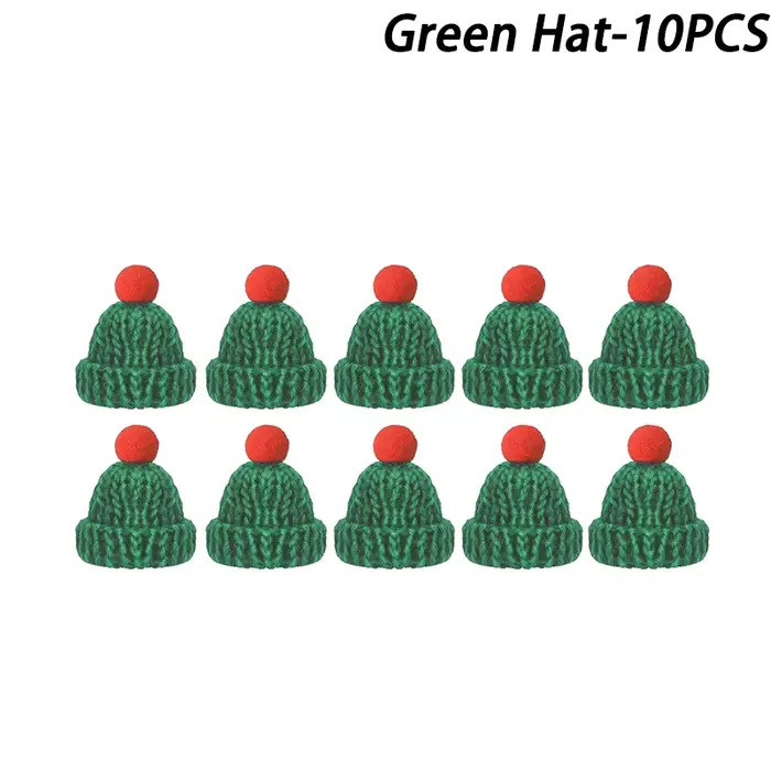 Mini chapeau de noël, Mini écharpe, couleur rouge vert, chapeau à doigt suspendu, bouteille de sucet