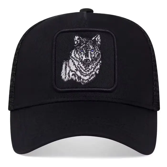 2025 nouveau loup brodé hommes mode casquette décontractée femmes en plein air respirant parasol Net chapeau été