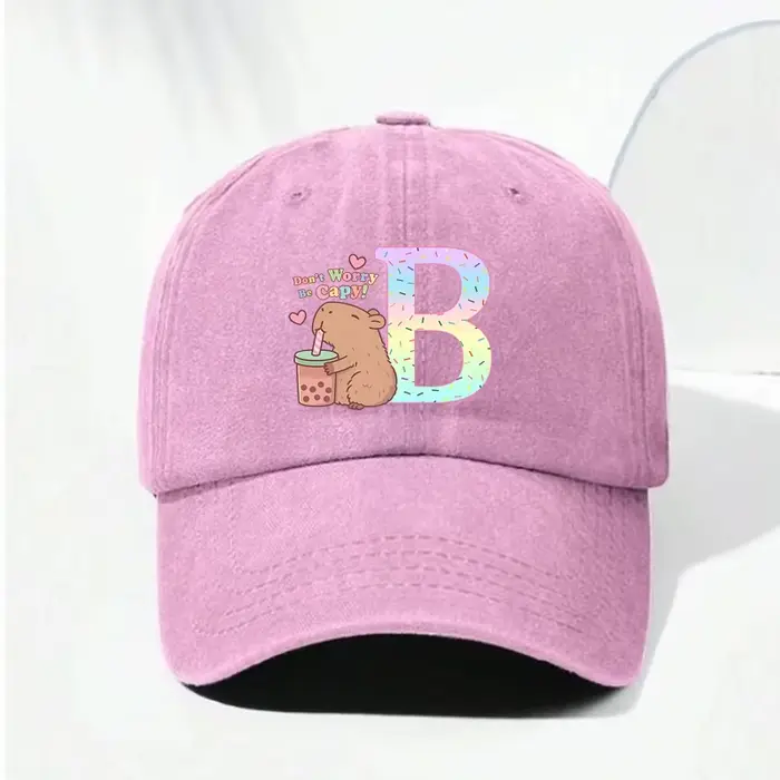 Casquette de baseball Capybara lettre A-Z anime mignon rétro pour filles et femmes couvre-chef réglable cadeau pour adultes occasions spéciales