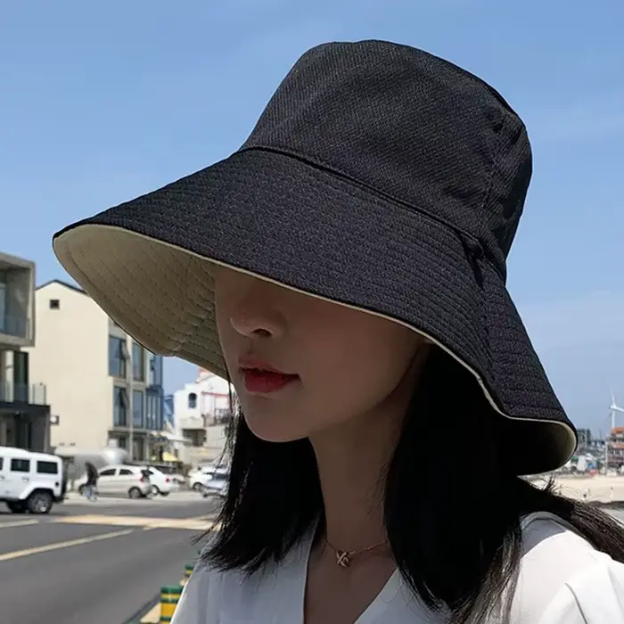 Chapeau Panama pour femmes et hommes, chapeau de soleil anti-UV double face, chapeau de pêcheur, cas