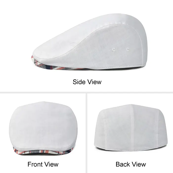 Casquette plate en lin 100 % pour homme JGNGOUL
