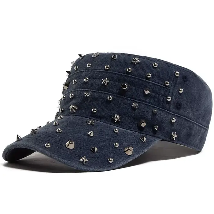Rivet chapeau plat femmes mode Punk Rock Hip Hop casquette de Baseball Y2K hommes Vintage casquette 