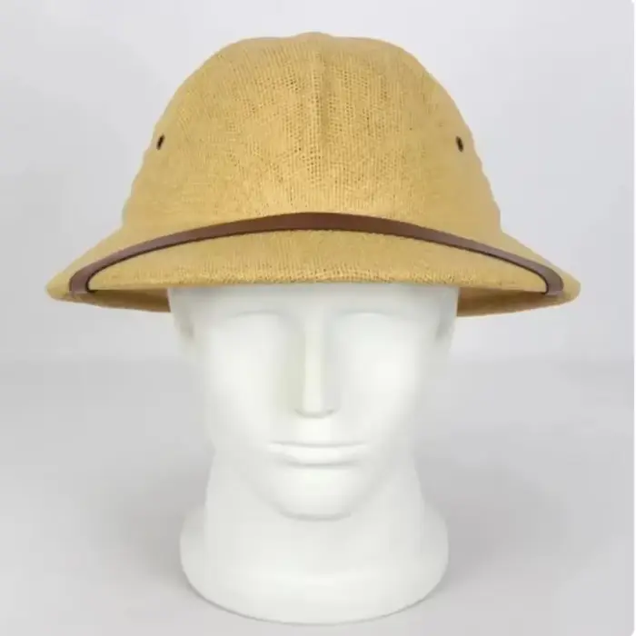 100% paille casque Pith chapeau de soleil été hommes Vietnam guerre armée chapeau papa plaisancier s