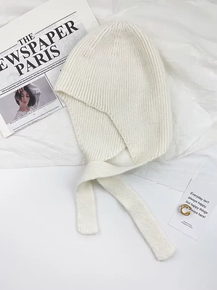 Chapeaux de Protection des oreilles tricotés pour femmes et hommes, bonnets chauds d'hiver, cagoule 