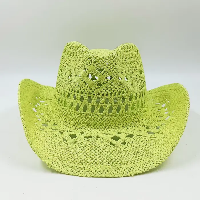 Chapeau de Cowboy occidental peint à la main, chapeau vert Bronze pour hommes et femmes, chapeau de 
